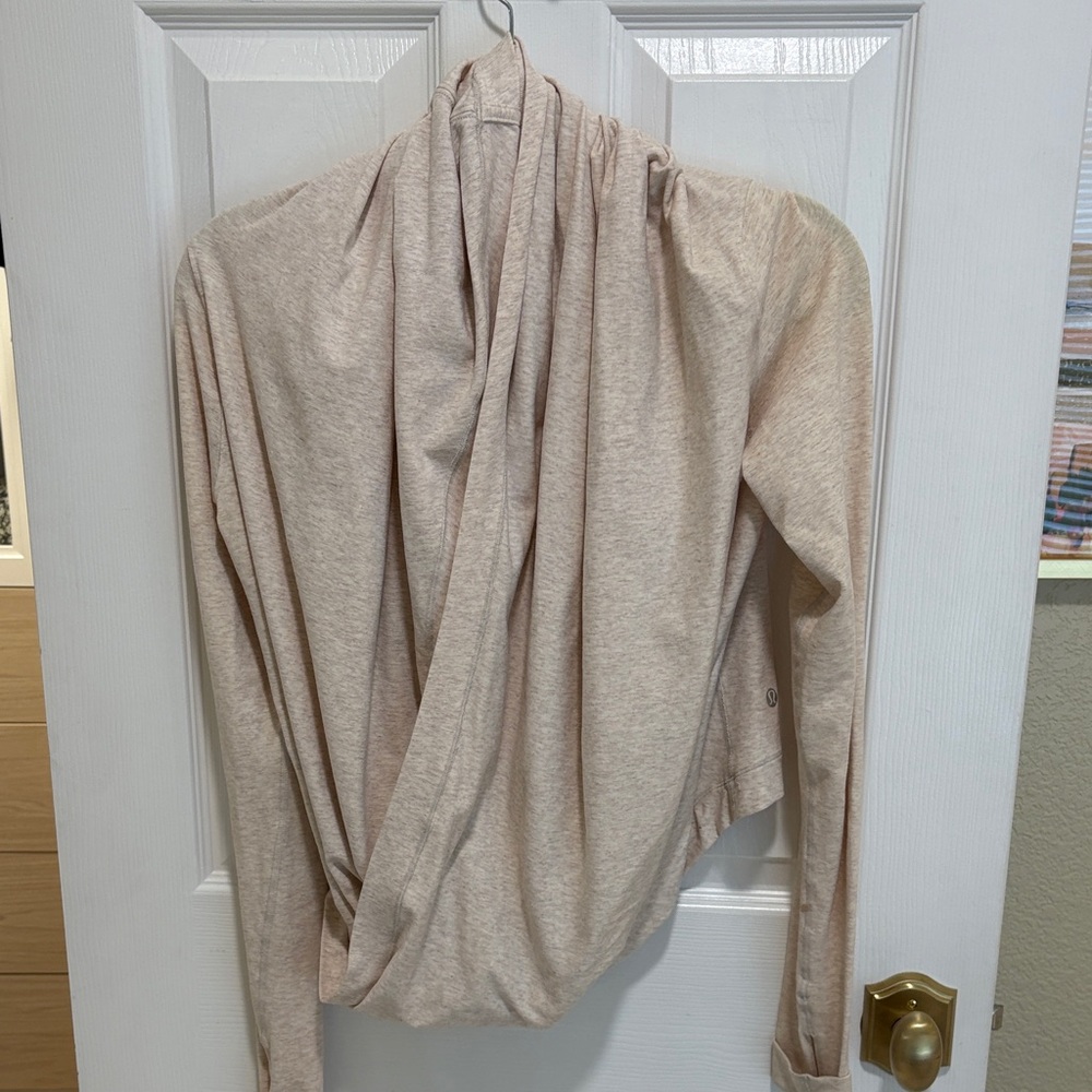 Lululemon Beige Long Sleeve Drape top